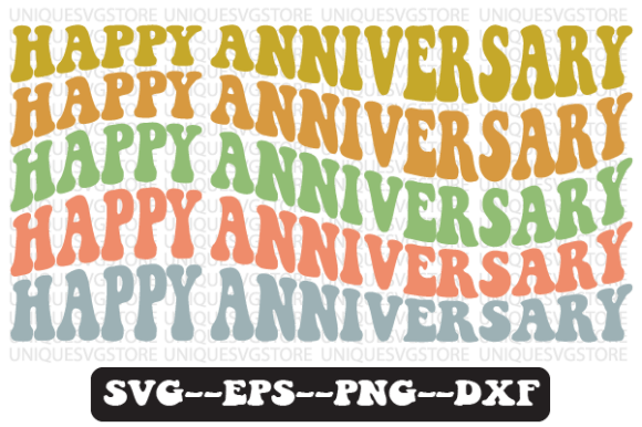 Happy Anniversary Quote Retro SVG Design