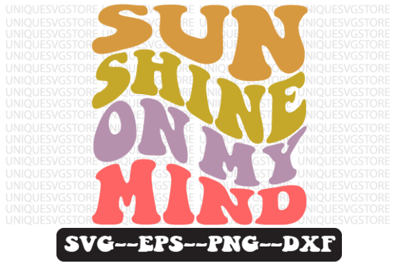 Sunshine on My Mind Retro SVG Graphics for Crafts